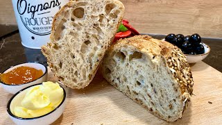 🥖🤩 Recette PAIN au LEVAIN naturel  sans pétrissage toutes les étapes expliquées👩‍🍳 [upl. by Chuck]