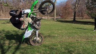 KX125 10 OClock Wheelie Boys  Turn Track Riding [upl. by Einahpetse]