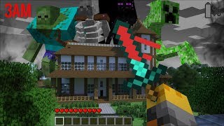 SCARY MUTANT CREATURES APPEAR AT 3AM IN MY HOUSE IN MINECRAFT  Minecraft Mods [upl. by Kalin]