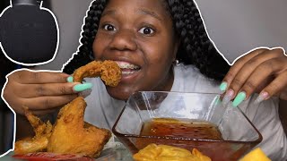 ASMREXTRA CRISPY FRIED CHICKEN W SWEET AND SOUR CHILI SAUCE MUKBANG EATING SHOW [upl. by Philipines599]