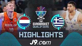 Netherlands 🇳🇱 vs Greece 🇬🇷  J9 Highlights  FIBA EuroBasket 2025 Qualifiers [upl. by Gorlicki]