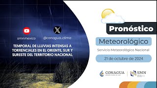 LLUVIAS INTENSAS A TORRENCIALES EN EL ORIENTE SUR Y SURESTE DEL PAÍS 21 de octubre de 2024 [upl. by Neliak]