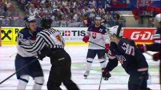 USA vs Slovakia Fight 20150512 IIHF 2015 WC HIGHLIGHTS SwedishSvenska [upl. by Tibbitts]