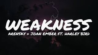 Arensky amp Joan Ember  Weakness feat Harley Bird Lyrics Video [upl. by Annekim]