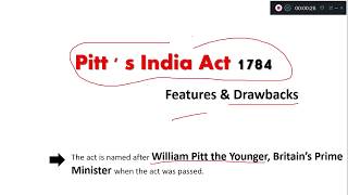 Pitt  s India Act 1784 Features amp Drawbacks [upl. by Mezoff]