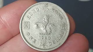 HONG KONG 1960 1 DOLLAR Coin VALUE  REVIEW Queen Elizabeth The Second [upl. by Eissolf754]