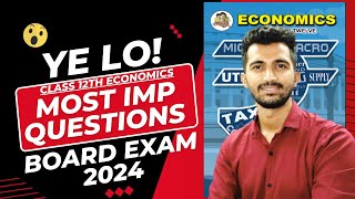 Economics  Important Questions For 12th Board Exams 2024  HSC  Class 12th  Jayesh Rajgor [upl. by Elohc870]