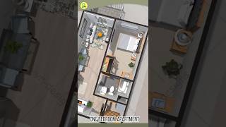 Interior Design One Bedroom Apartment Design Idea 3D Floor Plan [upl. by Shepard833]