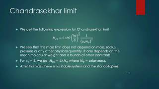 Chandrasekhar Limit Brief derivation with Physics [upl. by Cordova]