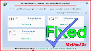 Fixed ✔️ IDM free trial period has expired ⚠️ Internet Download Manager 2024 error [upl. by Led]