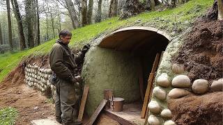 Man Builds Amazing UNDERGROUND CABIN in the Wild  Start to Finish by lesnoycraft8607 [upl. by Nonnel]