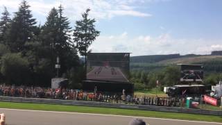 F1 Belgian Grand Prix 2016 start Kemmel Straight [upl. by Henrique]