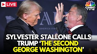 LIVE Sylvester Stallone Calls Trump ‘The Second George Washington’ in MaraLago Speech  USA N18G [upl. by Auqenet]