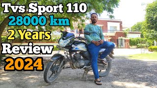 Tvs Sport 110 After 2 years real life review  Tvs sport 110 mileage  price  rate  top speed [upl. by Raimes]