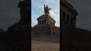 The Deutsches Eck quotGerman Cornerquot in Koblenz at the confluence of the Rhine and Moselle rivers [upl. by Yraunaj347]