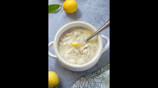 Slow Cooker Greek Lemon Chicken Soup Avgolemono [upl. by Arihsan]