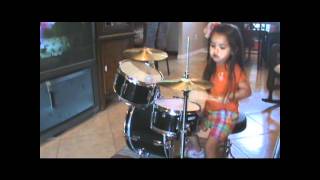 Elida Reynas daughter Leylah playing drums [upl. by Eihtak]