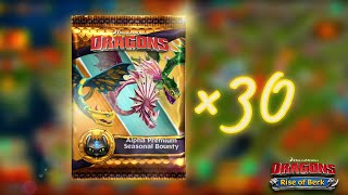 Open 30 Alpha Premium Seasonal Bounty Pack I Was So Lucky On Last Call  Dragons  Rise of Berk [upl. by Cherida]