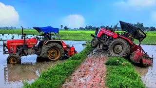 SWARAJ855FE vs 7250DIMASSEYFERGUSON⛓️tochanशाम को खेत में फंस गया।🚜MASSEY farming [upl. by Weibel]