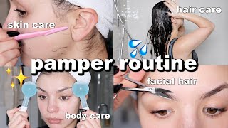 SELF CARE PAMPER ROUTINE amp BEAUTY MAINTENANCE  Hair Care Skin Care Facial Hair Shower Routine [upl. by Gargan]