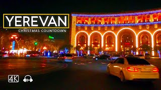 Driving tour in Yerevan Armenia Christmas Countdown Dec 30 2023 4K 50fps [upl. by Suidaht]