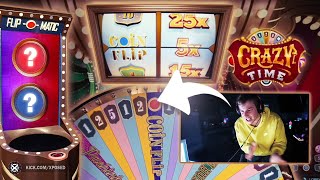 INSANE COIN FLIP CRAZY TIME WHEEL SESSION [upl. by Sprage]