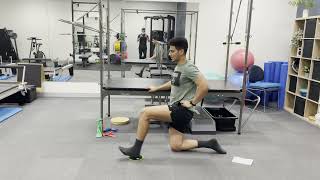 Hamstring Rehabilitation Exercise Lunge Sliders Mobility [upl. by Franzoni]