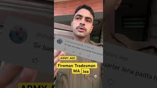 ARMY AOC VACANCY armyaoc armyaocrecruitment2024 aocfireman aoctradesman aocmaterialassistant [upl. by Arlyne]