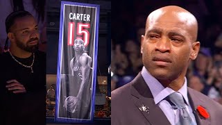 Vince Carter emotional as his jersey gets retired by Toronto Raptors [upl. by Einhapets941]