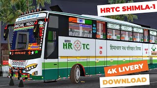 hrtc shimla decorated bus livery for Yudistira  bus simulator Indonesia hrtc skin  hrtc bus game [upl. by Oimetra]