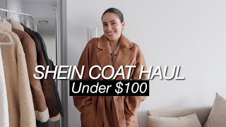 SHEIN WINTER COAT HAUL amp REVIEW  discount code 2023 fashion [upl. by Aisitel]