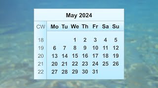 May 2024 Calendar [upl. by Utimer]