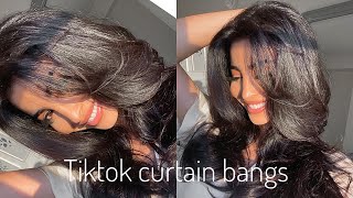 How I style my curtain bangs with a straighten in under a minute  Link in Top Comment 👉 [upl. by Divd]