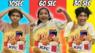 10sec Vs 30sec Vs 60sec EATING 🍩🍔challange  Minsha തോറ്റു 🤣🔥  lucky kakka  Full funny [upl. by Enelegna45]