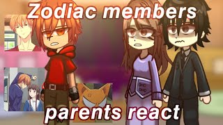 Zodiac Members Parents REACT  FRUITS BASKET REACTION [upl. by Llertal266]