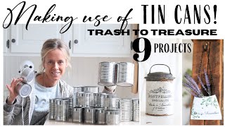 Tin Can Projects  Trash to Treasure  Repurposed Tin Cans  Tin Can Crafts  Upcycled Trash [upl. by Iuq150]