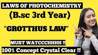 Grotthus law  law of photochemistry  Bsc 3rd year  chemistry bsc study [upl. by Atikat19]