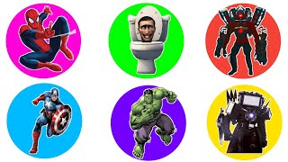 Superhero Marvel Spiderman Large Skibidi Toilet Titan Speaker man Captain America TvMan Upg 40 [upl. by Darlleen591]