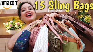 SLING BAGS HAUL Best 15 Sling Bags and From Amazon  Trendy Sling Bags Purse Holographic Bags [upl. by Herrmann]