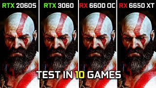 RTX 2060 SUPER VS RTX 3060 VS RX 6600 OC VS RX 6650 XT  Test in 10 Games  Nvidia vs AMD GPUs 2022 [upl. by Clerissa]