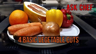 4 Basic Vegetable and Fruit cuts Allumette small dice mincing supremes [upl. by Lledner199]