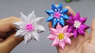 How to Make Flowers from Foam Sheet  Amazing Flower Craft Ideas Tutorial [upl. by Tiossem242]