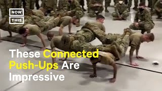 National Guard Troops Perform Connected PushUps Shorts [upl. by Padraig316]