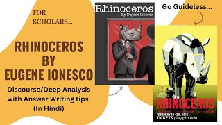 Rhinoceros by Eugene IonescoDeep Analysis In HindiDU Sem 6 [upl. by Eillil]