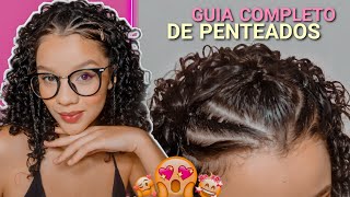 PENTEADO COM ELÁSTICO CABELOS CACHEADOS como fazer torcidinho dividir o cabelo retirar liguinhas 💖 [upl. by Ursi]