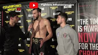 Champions Night 69 Interviews  Parotsidis Theofilos  MR KO [upl. by Atinauj631]