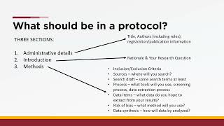 Conducting a Systematic Review Part II the protocol and the search [upl. by Thormora]