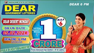 DEAR LOTTERY SAMBAD LIVE 6PM DRAW 05022024  NAGALAND SATE LOTTERY LIVE [upl. by Isbella]