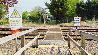 High Speed Trains at Footpath Crossing Hill House No1 Footpath Level Crossing Essex [upl. by Tlihcox]