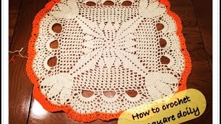 How to crochet big square doily part 2 of 2 [upl. by Ecinnahs804]